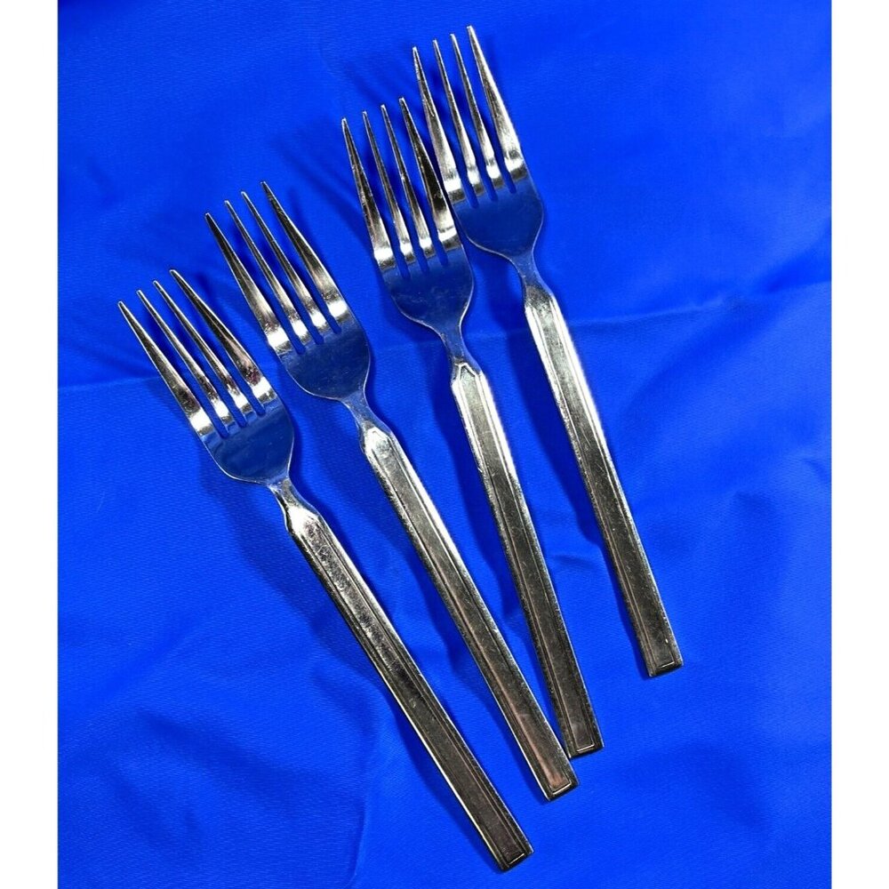 Stainless Steel 18/8 Cutlery Fork Lot of 4 Forks Flatware Salad Fork 8"